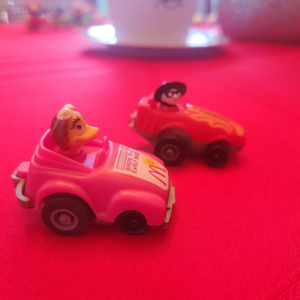 Vintage 1980s McDonald's Pink and Red Toy Cars